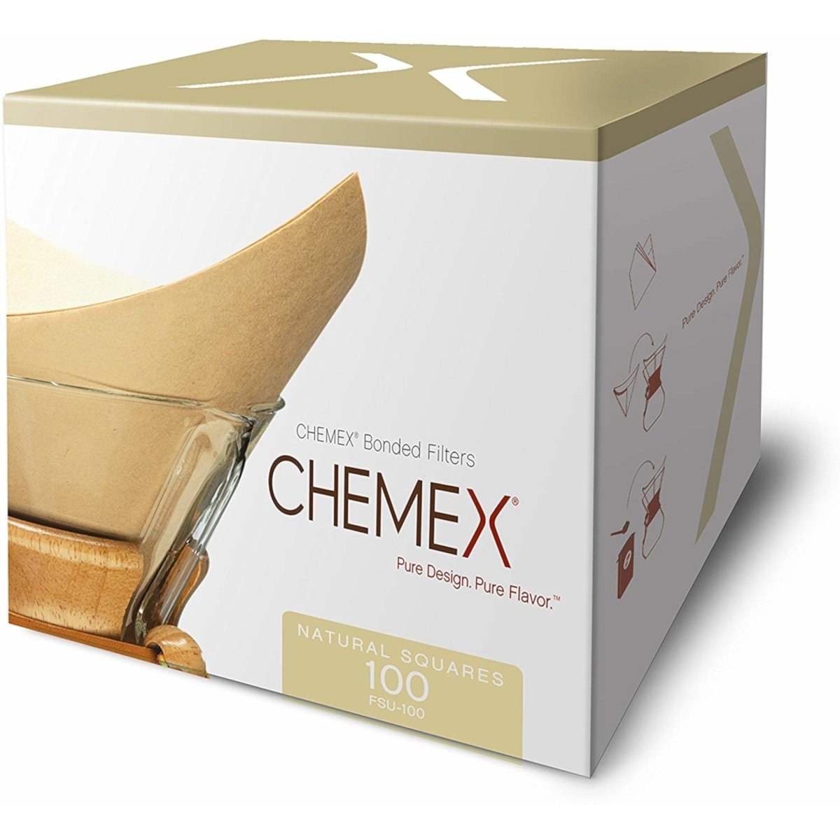 GotoPopupYYC - Chemex Unbleached Natural Filter Squares -FSU-100
